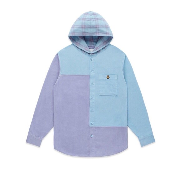 Teddy Fresh Corduroy Color Block Hooded Jacket Men’s Size XL - Picture 1 of 9
